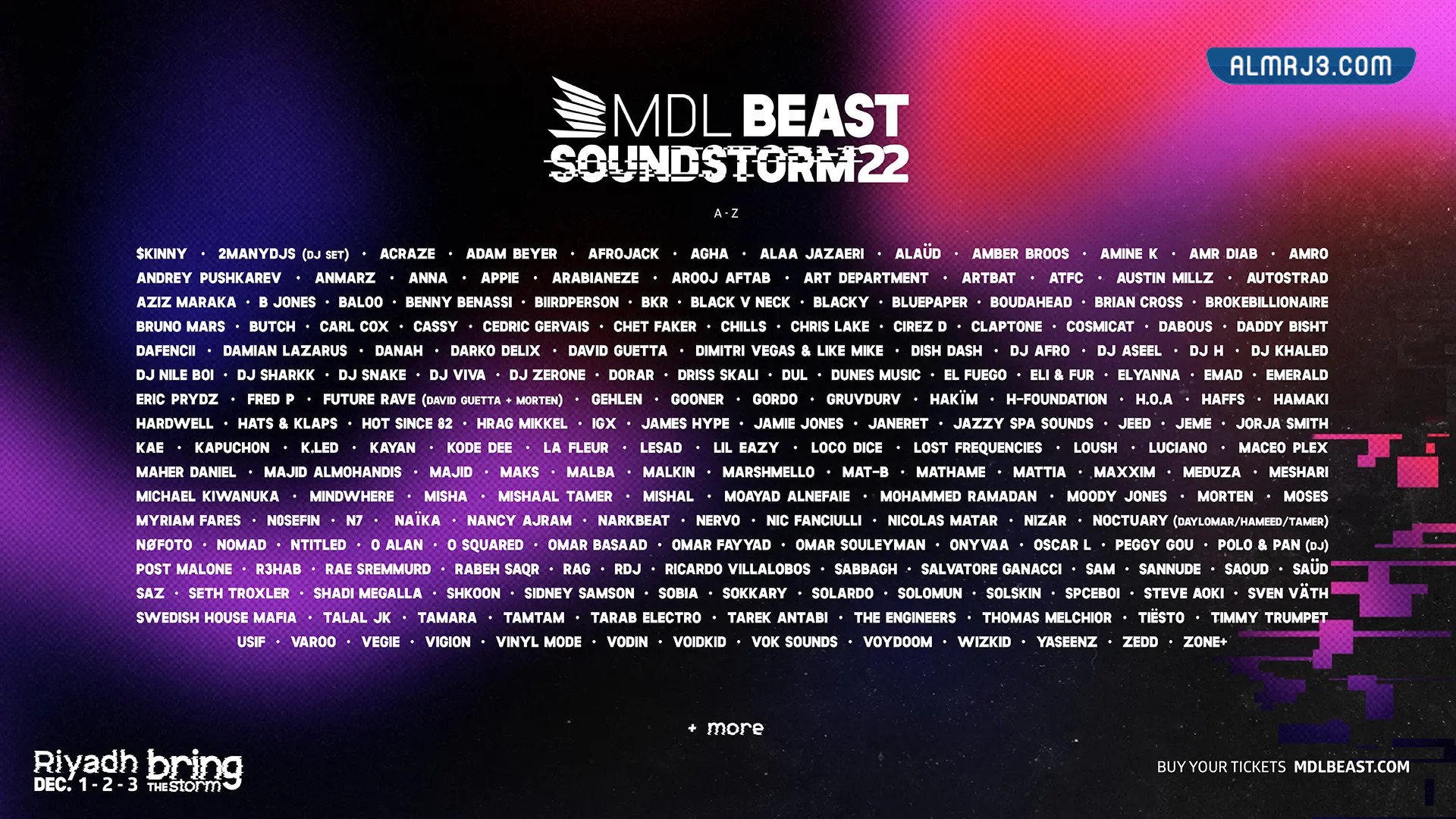 اسماء فنانين ميدل بيست 2022 الأجانب