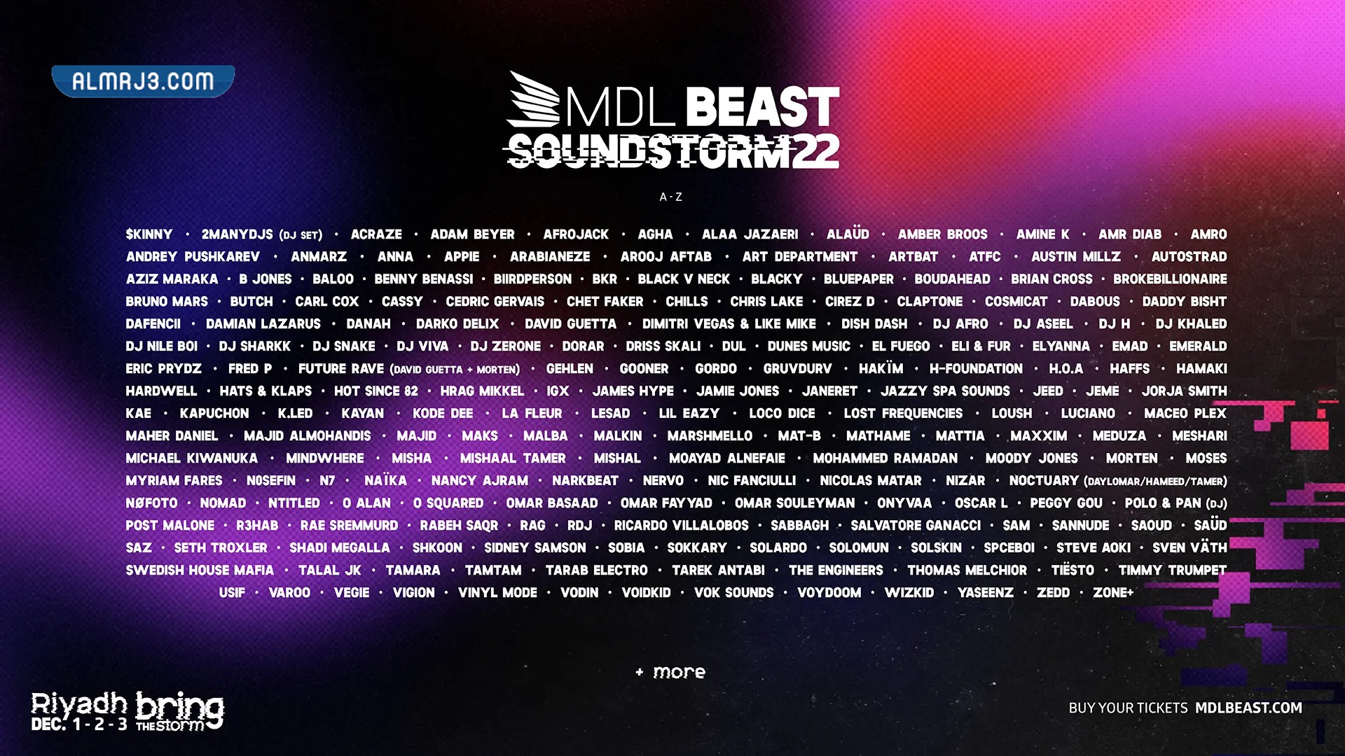 اسماء فنانين ميدل بيست 2022 موسم الرياض