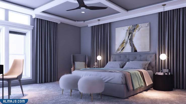 الوان دهانات غرف نوم رومانسيه هاديه