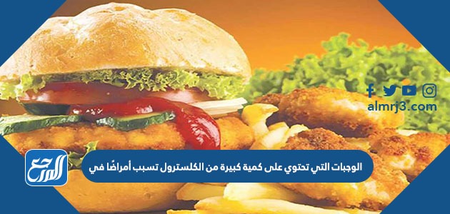 الوجبات التي تحتوي على كمية كبيرة من الكلسترول تسبب أمراضًا في