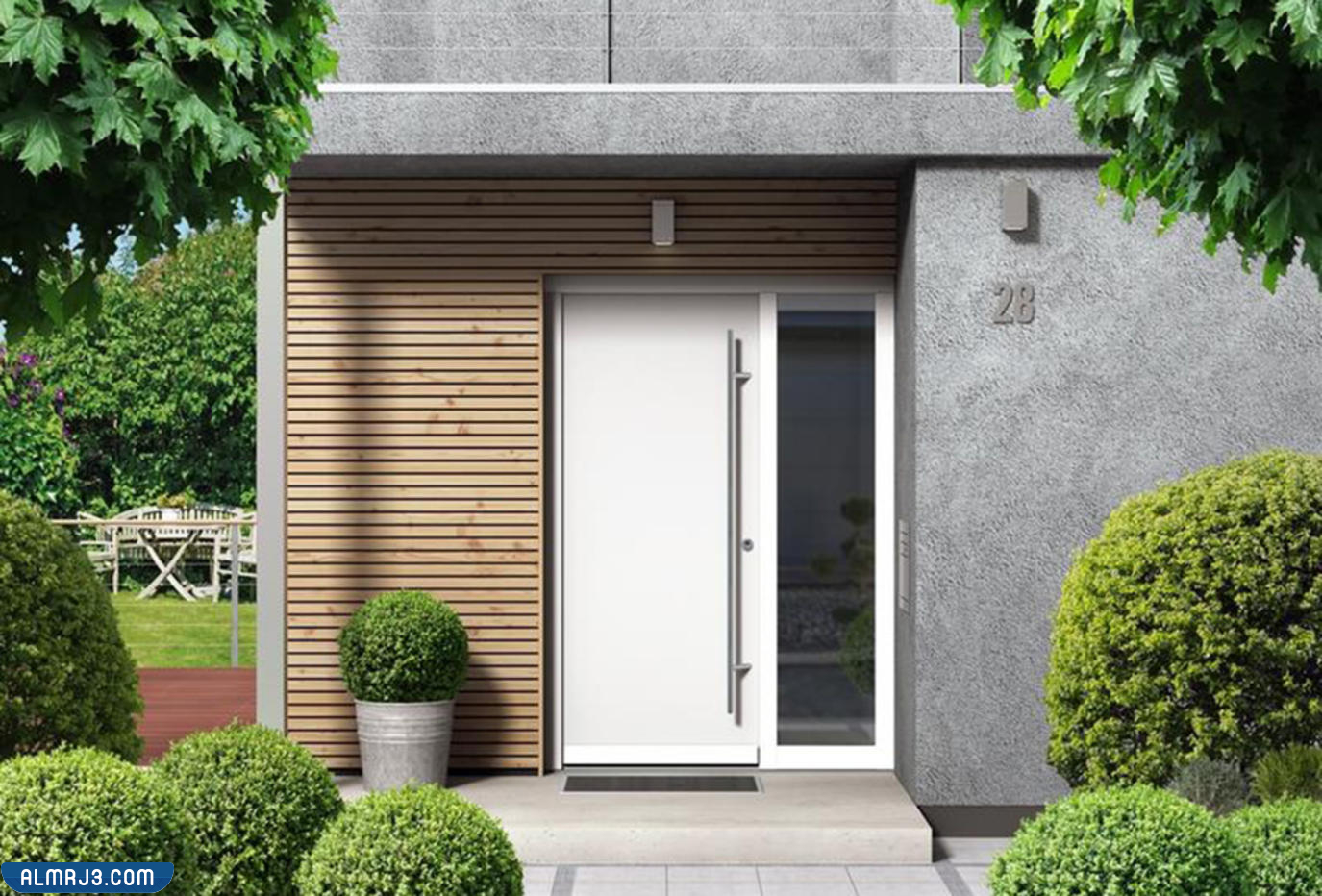 ابواب خشب ابيض مودرن كلاسيكي