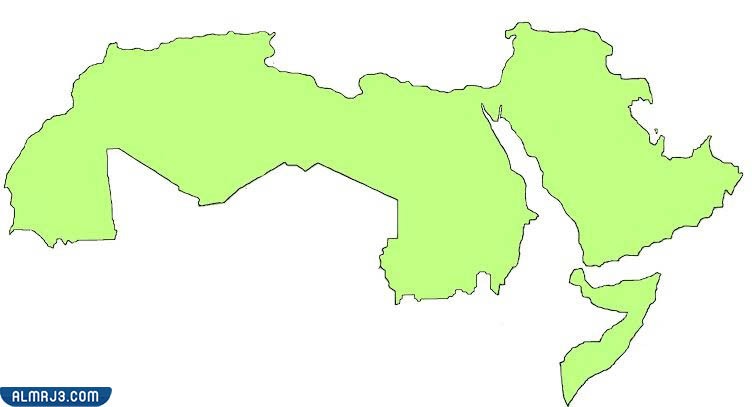 خريطة البلدان العربية بدون حدود
