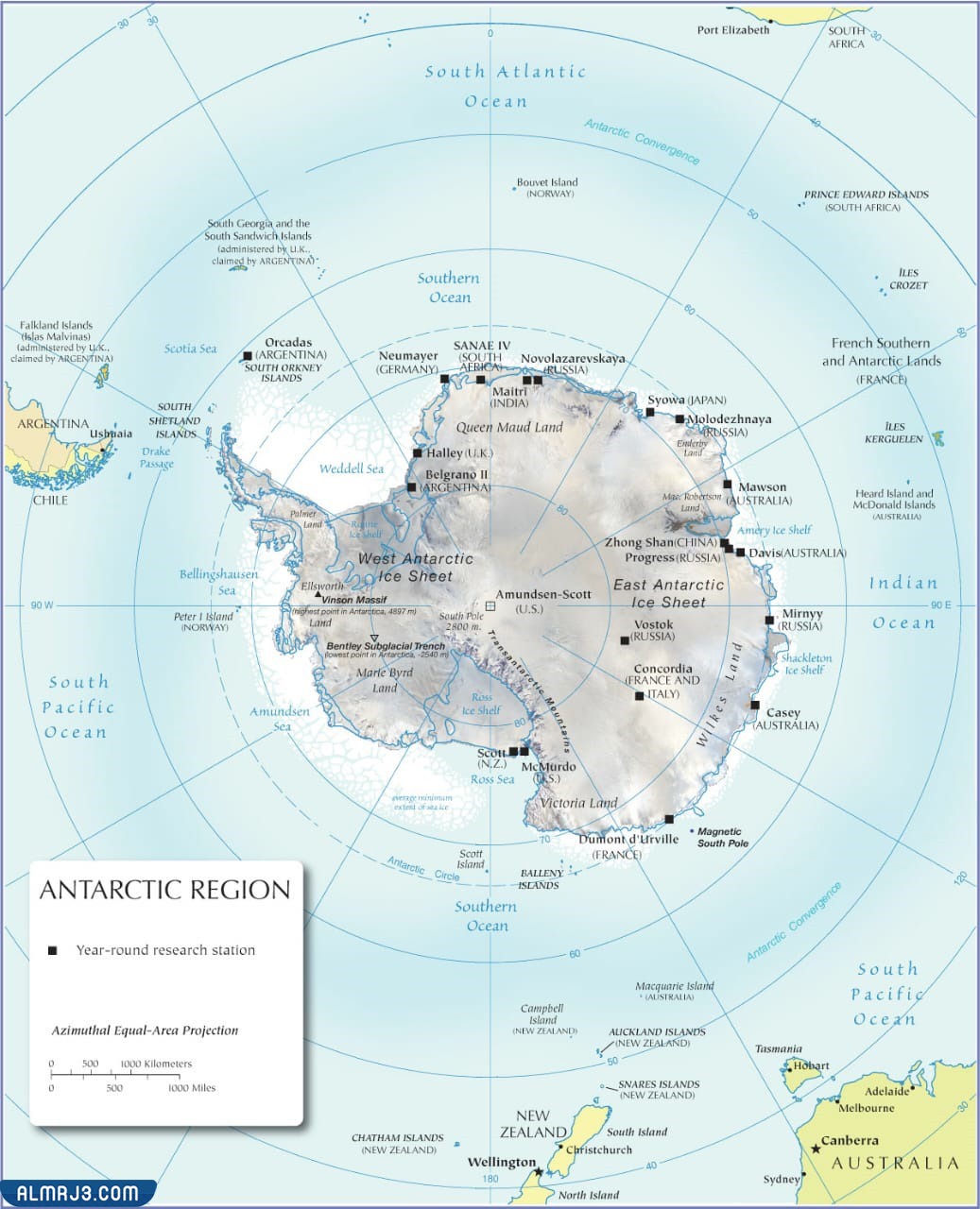 خريطة القارة القطبية الجنوبية