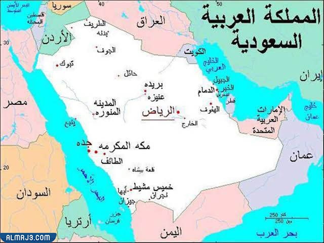 خريطة المملكة العربية السعودية