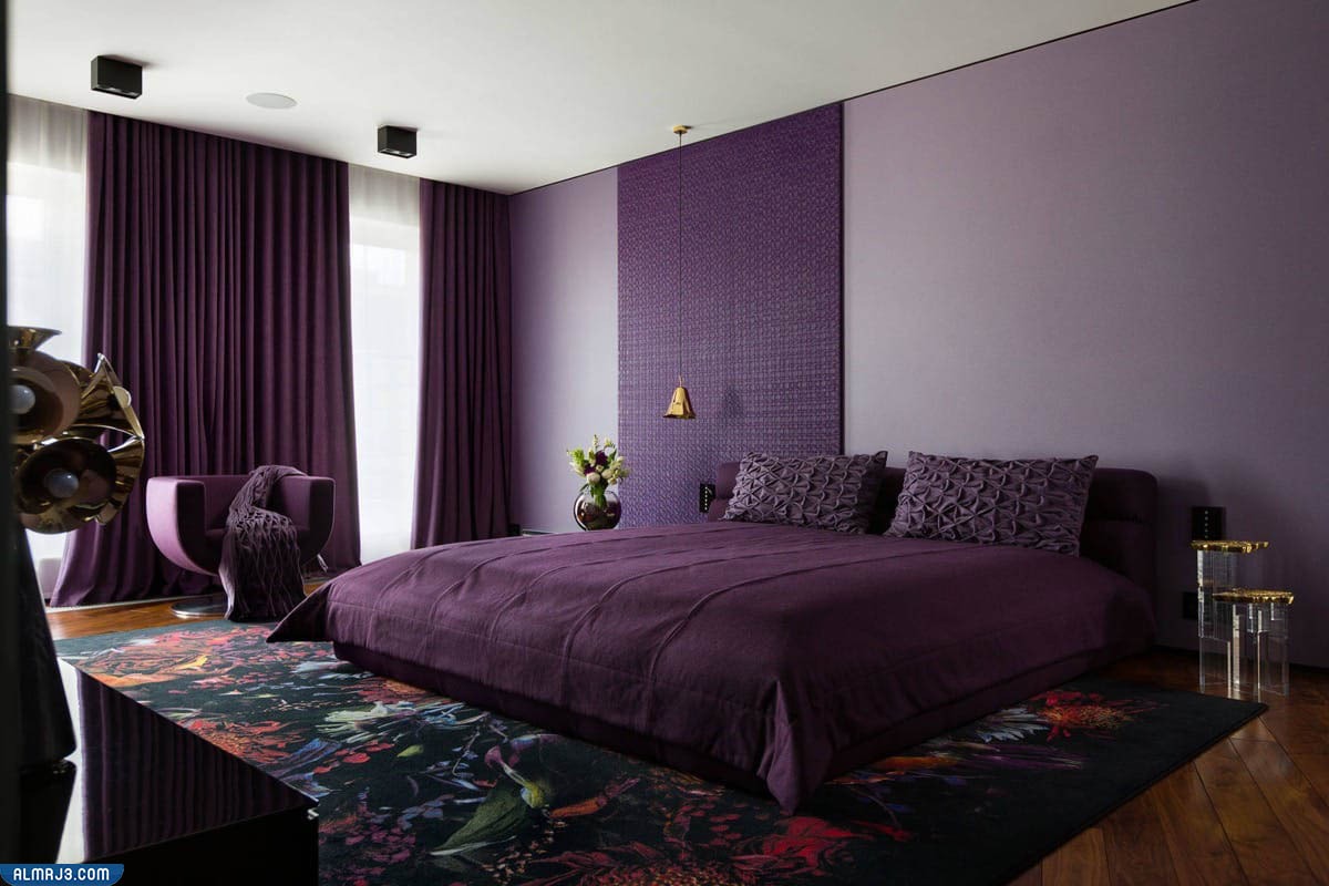 دهان غرفة نوم بنفسجي رائع