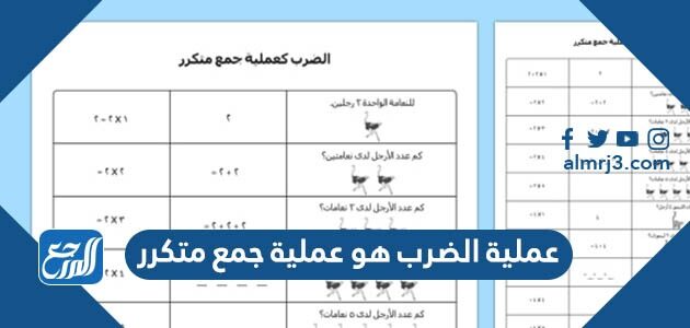 عملية الضرب هو عملية جمع متكرر