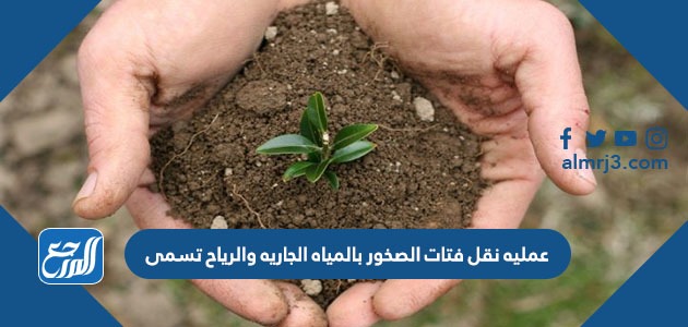 عمليه نقل فتات الصخور بالمياه الجاريه والرياح تسمى