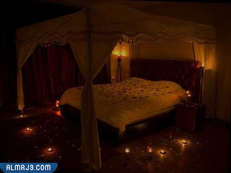 غرف نوم رومانسية بالشموع والورد-4