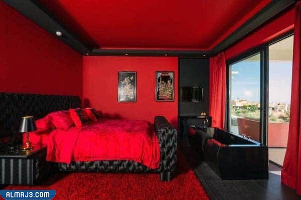 غرف نوم رومانسية حمراء-2