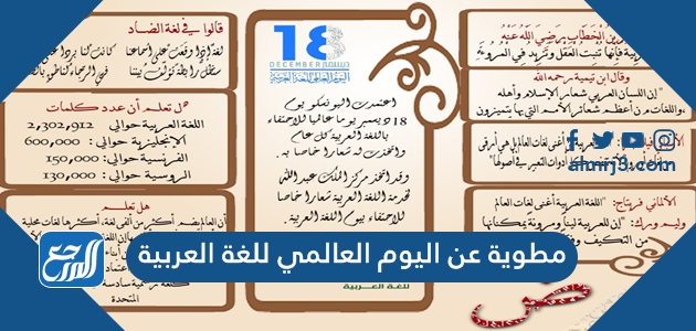 مطوية عن اليوم العالمي للغة العربية 1443
