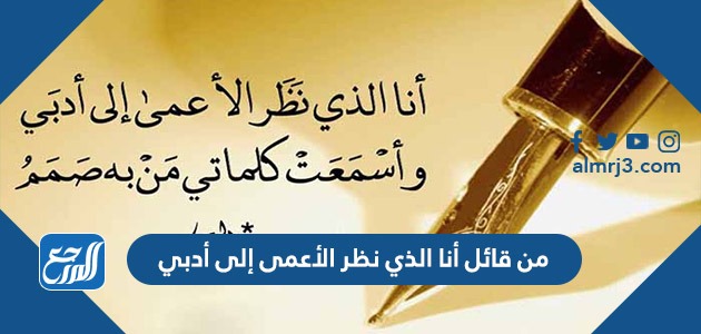 من قائل أنا الذي نظر الأعمى إلى أدبي