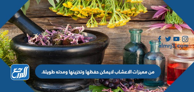 من مميزات الاعشاب لايمكن حفظها وتخزينها ومدته طويلة.