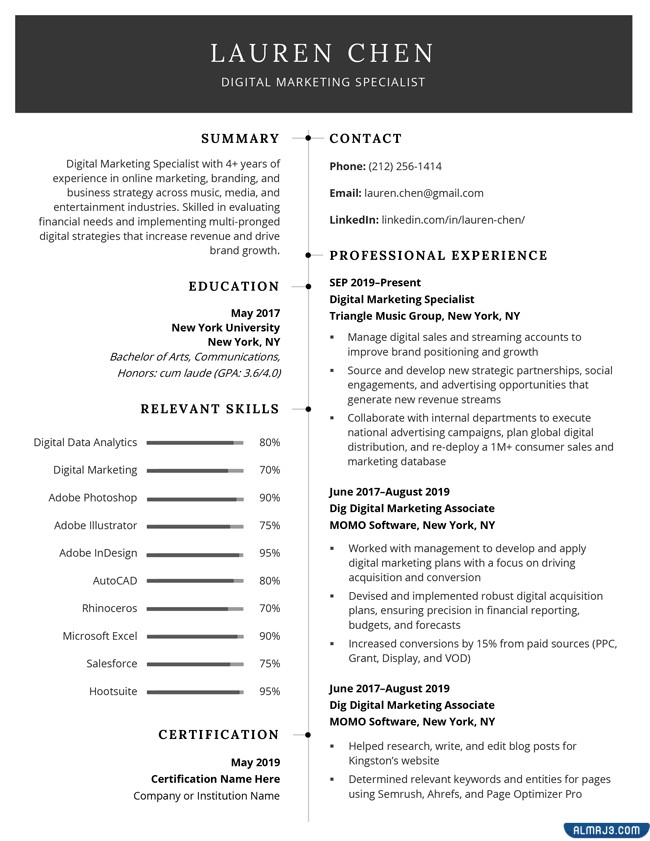 نماذج سيرة ذاتية احترافية