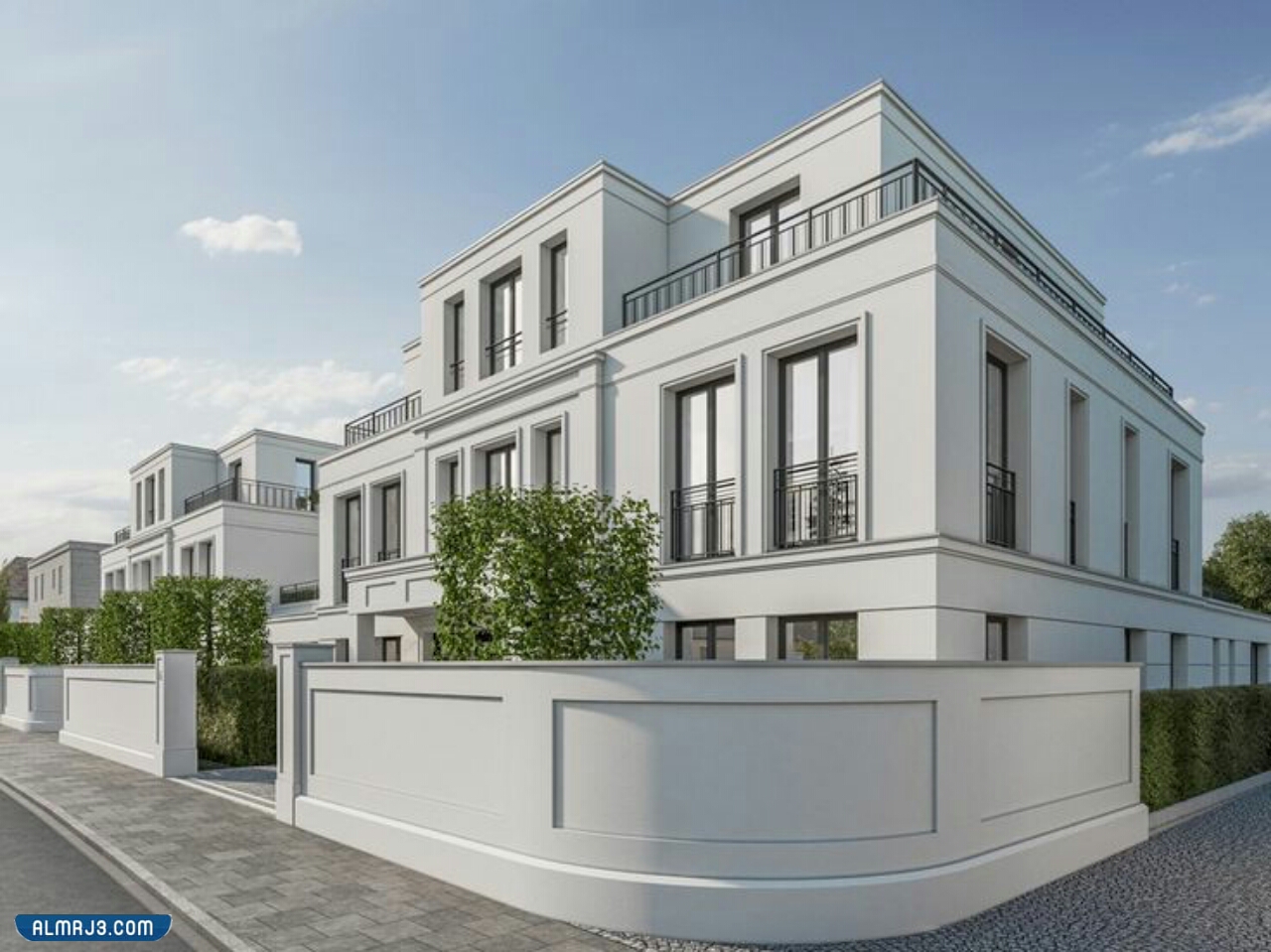 واجهات بيوت أبيض ازازي