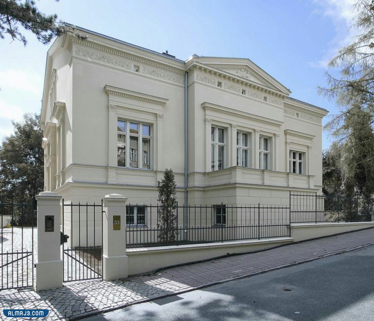 واجهات فلل حجر أبيض ازازي