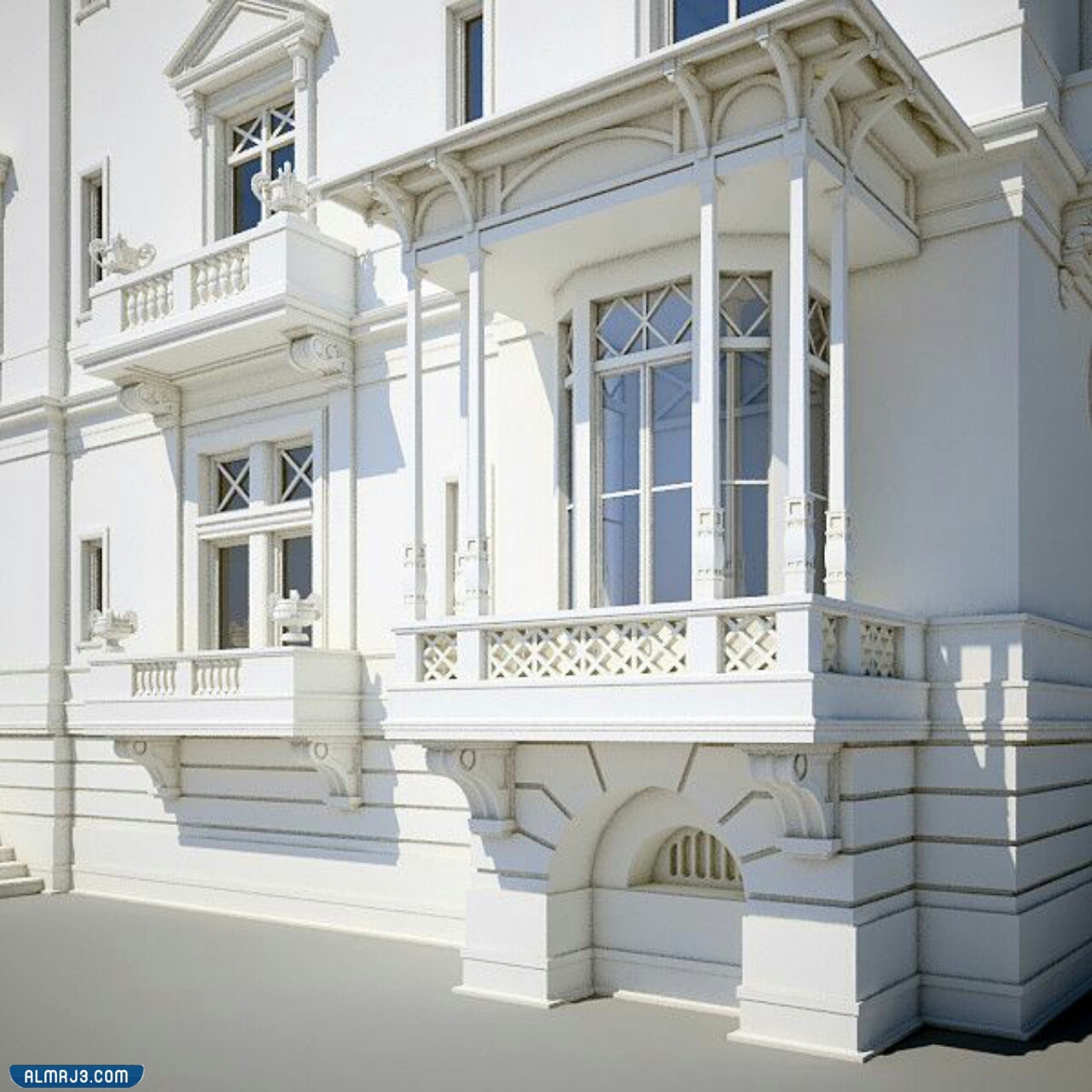 واجهات فلل حجر أبيض ازازي