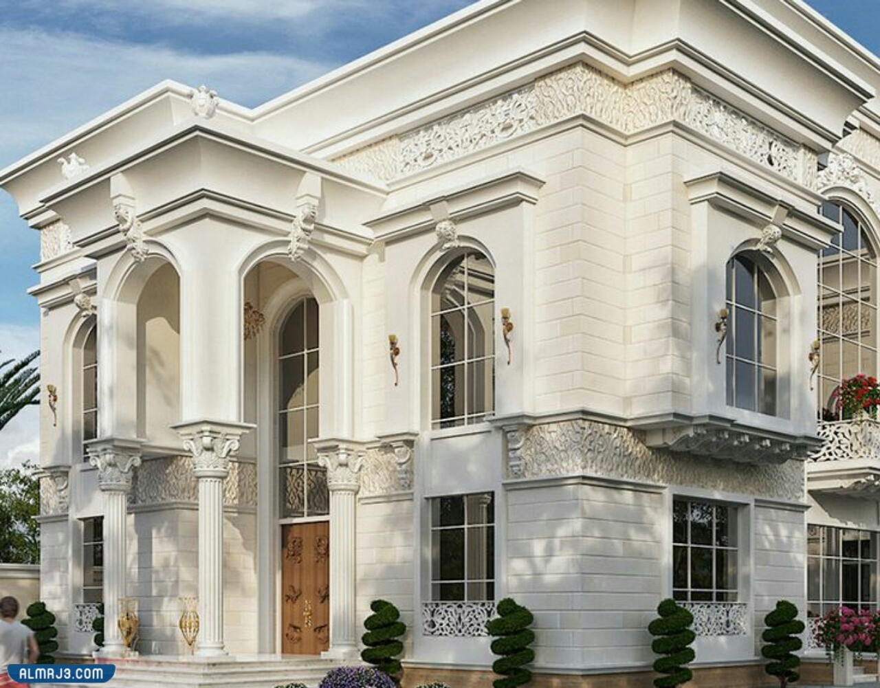 واجهات منازل حجر أبيض