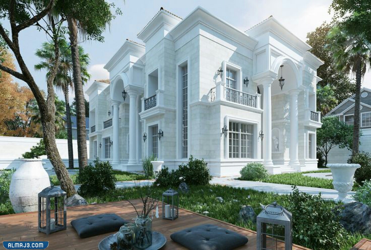 واجهات منازل حجر أبيض ازازي