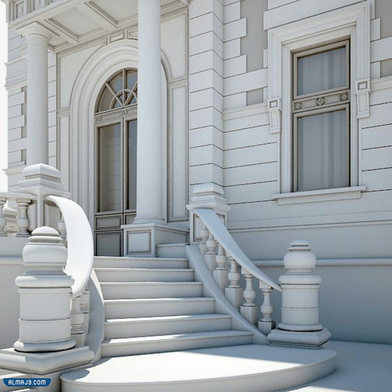 واجهات منازل حجر أبيض ازازي