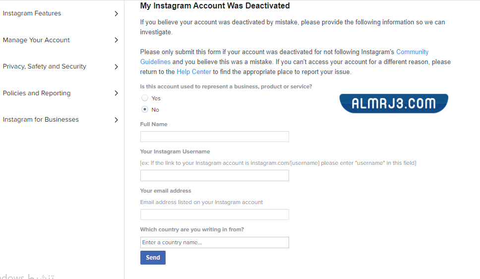 تم الغاء تنشيط حسابي على انستغرام Instagram