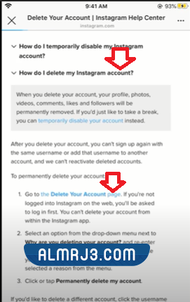 طريقة الغاء تنشيط حسابي على انستغرام Instagram
