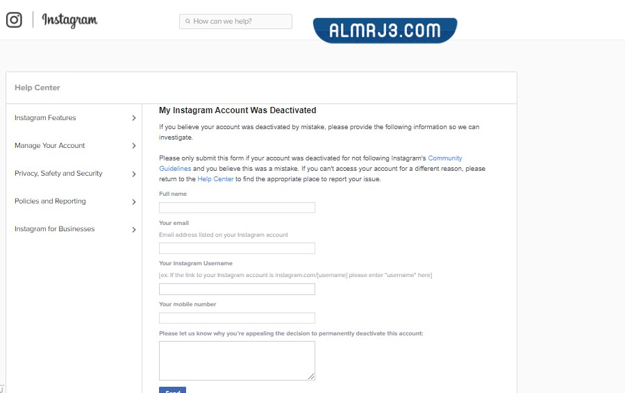 تم الغاء تنشيط حسابي على انستغرام Instagram