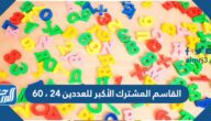 القاسم المشترك الأكبر للعددين ٢٤ ، ٦٠