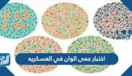 اختبار عمى الوان في العسكريه