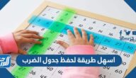 اسهل طريقة لحفظ جدول الضرب