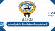 الاستعلام عن الضبط والاحضار بالرقم المدني الكويت 2023