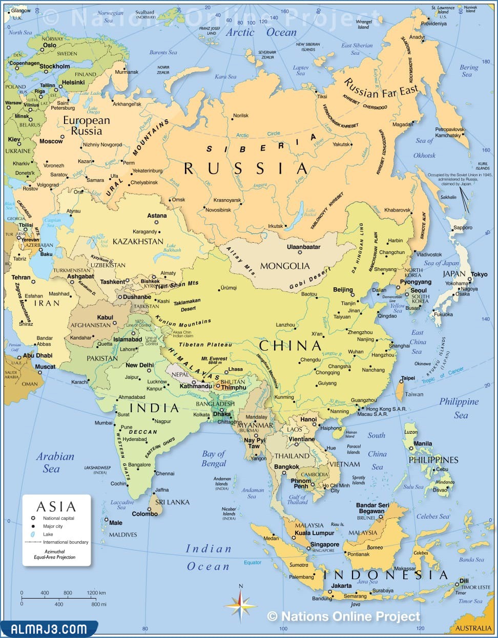 الخارطة السياسية لقارة آسيا