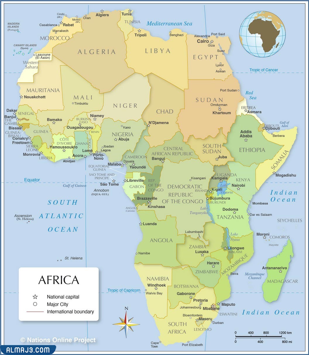 الخارطة السياسية لقارة أفريقيا
