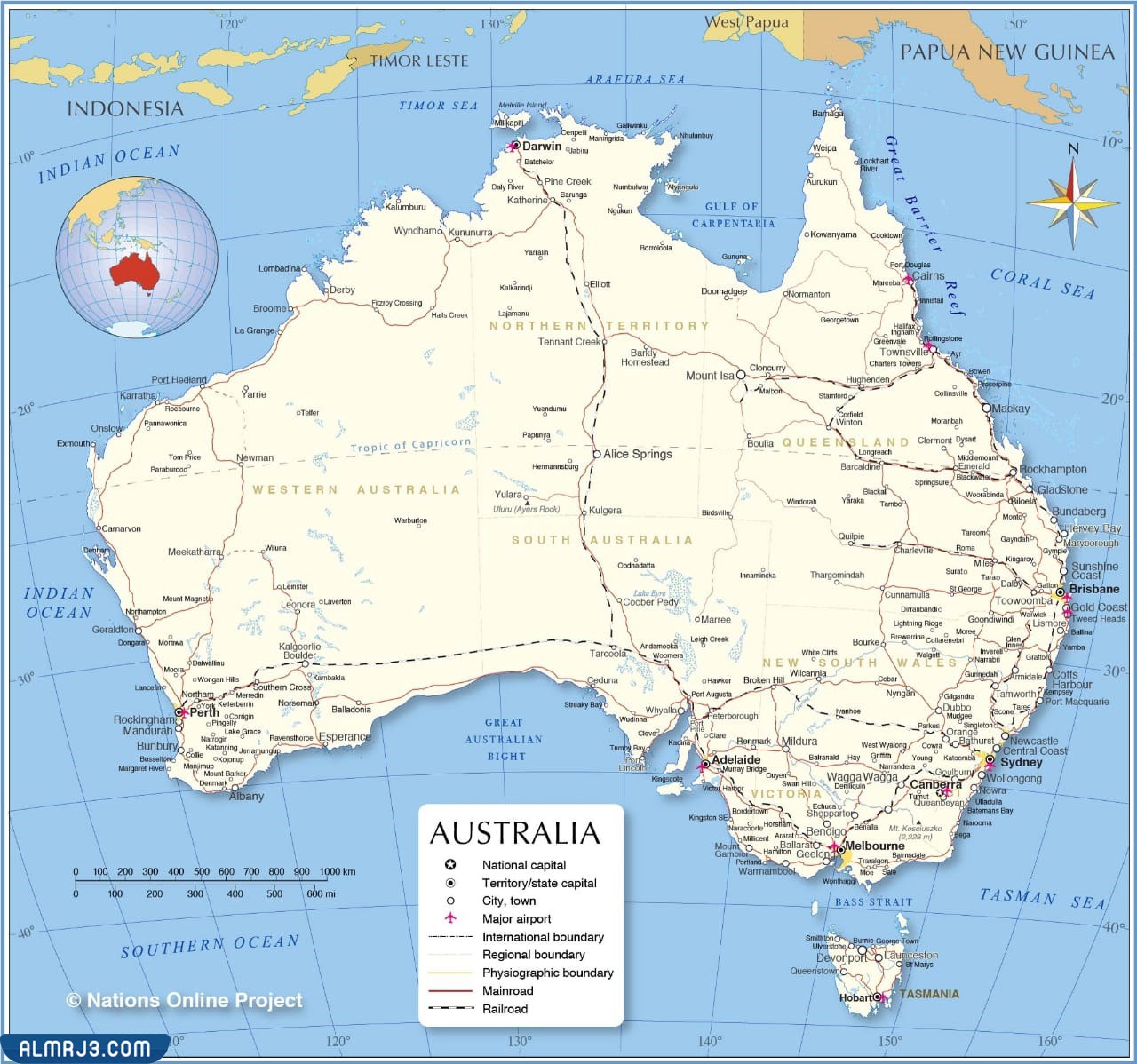 الخارطة السياسية لقارة أوقيانوسيا