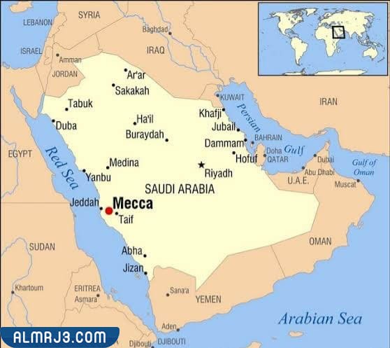 خريطة دول الخليج العربي السياسية بالإنجليزي