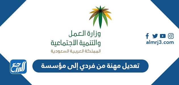 تعديل مهنة من فردي إلى مؤسسة