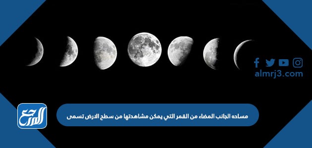 مساحه الجانب المضاء من القمر التي يمكن مشاهدتها من سطح الارض تسمى