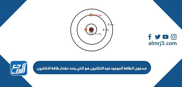 مستوى الطاقة الموجود فيه الالكترون هو الذي يحدد مقدار طاقة الالكترون
