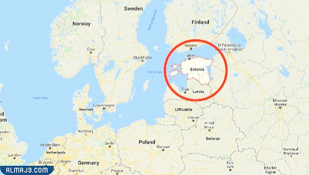 تقع استونيا على الخريطة