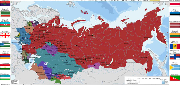 خريطة الاتحاد السوفيتي بالتفصيل