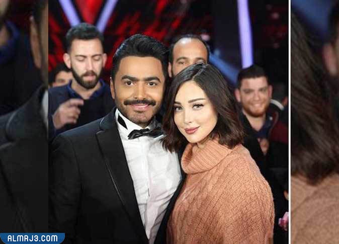 صور تامر حسني وبسمة بوسيل