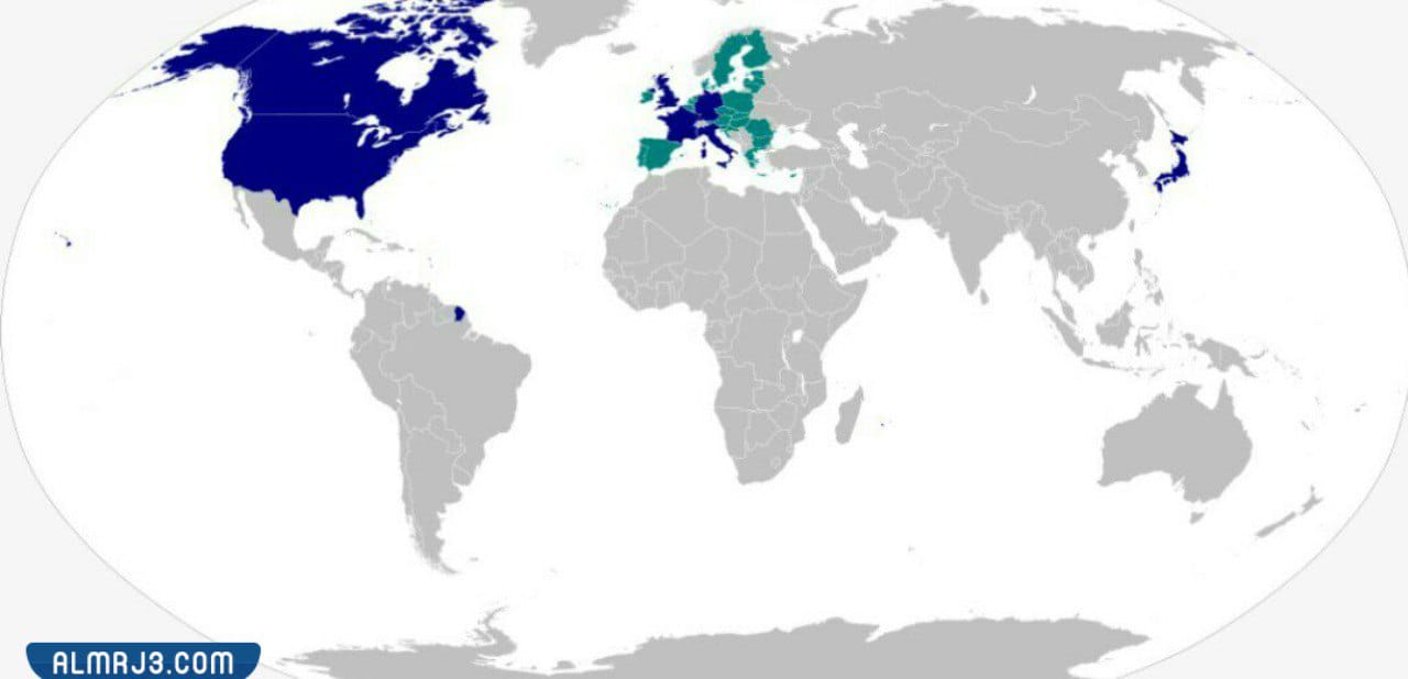 خريطة الدول الصناعية السبع الكبرى