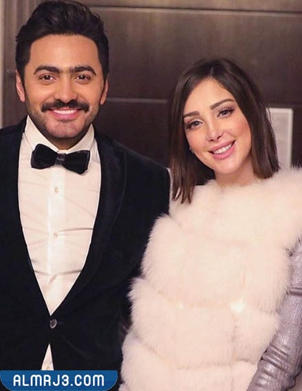 صور تامر حسني وبسمة بوسيل