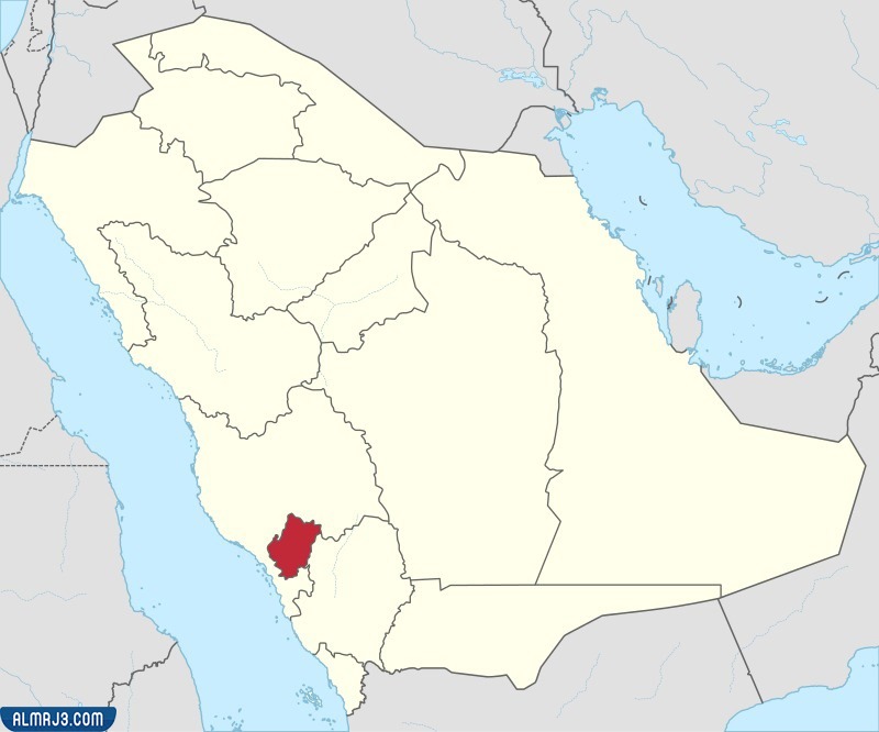 خريطة منطقة الباحة