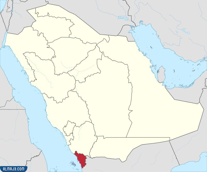 خريطة منطقة جازان