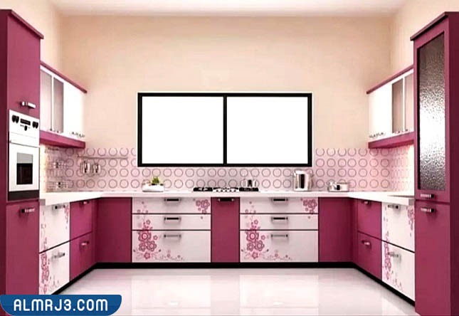 أشكال مطابخ ألوميتال مودرن مع رسومات مطبوعة