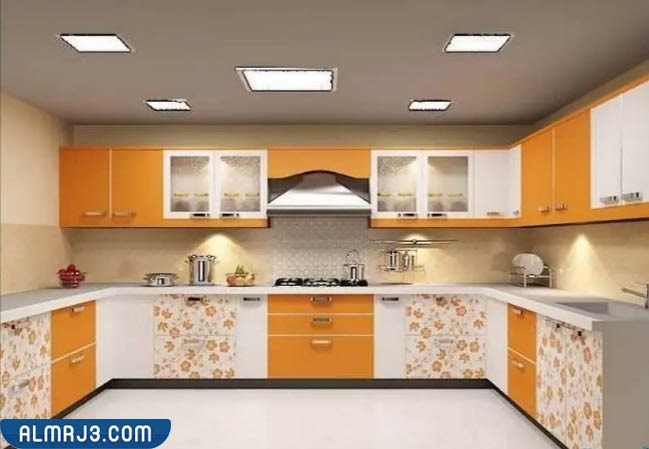 أشكال مطابخ ألوميتال مودرن مع رسومات مطبوعة