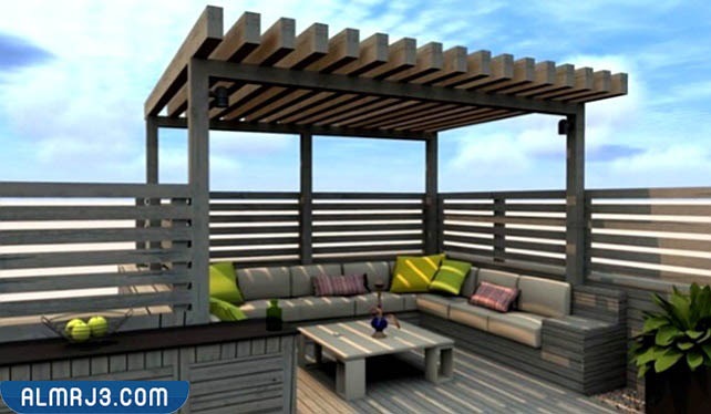 أفكار ديكورات خشبية للجلسات الخارجية