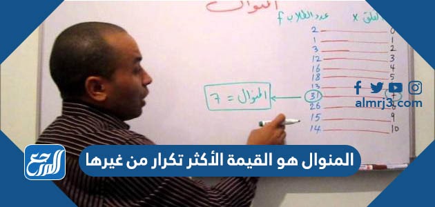 المنوال هو القيمة الأكثر تكرار من غيرها