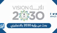 بحث عن رؤية 2030 بالانجليزي