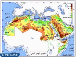 خريطة الوطن العربي صماء بدقة عالية